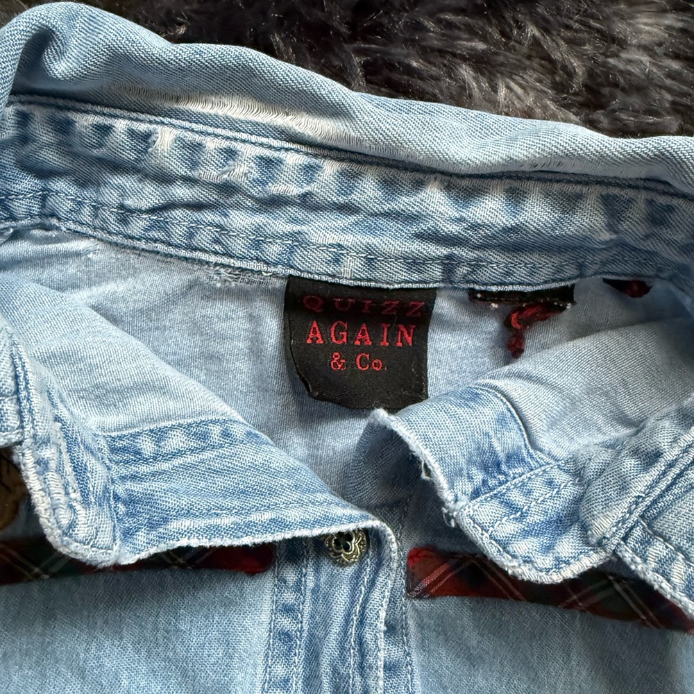 Vintage Denim Patchwork Shirt - image 4